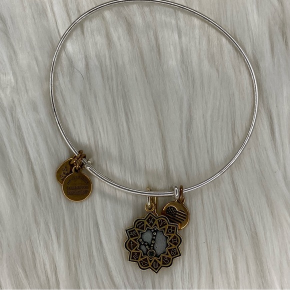 Alex and Ani Zodiac Pisces Crystal Celestial Charm Bangle Bracelet - Picture 1 of 2